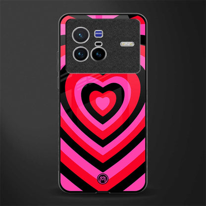y2k black pink hearts aesthetic glass case for vivo x80 image