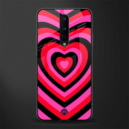 y2k black pink hearts aesthetic glass case for oneplus 8 image