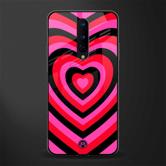 y2k black pink hearts aesthetic glass case for oneplus 8 image