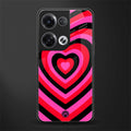 y2k black pink hearts aesthetic back phone cover | glass case for oppo reno 8