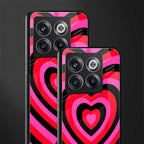 y2k black pink hearts aesthetic back phone cover | glass case for oneplus 10t