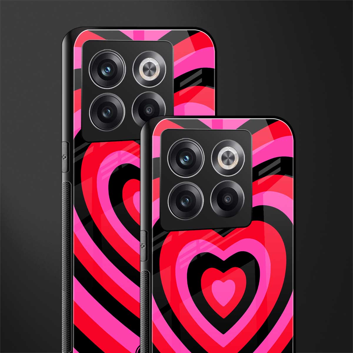 y2k black pink hearts aesthetic back phone cover | glass case for oneplus 10t