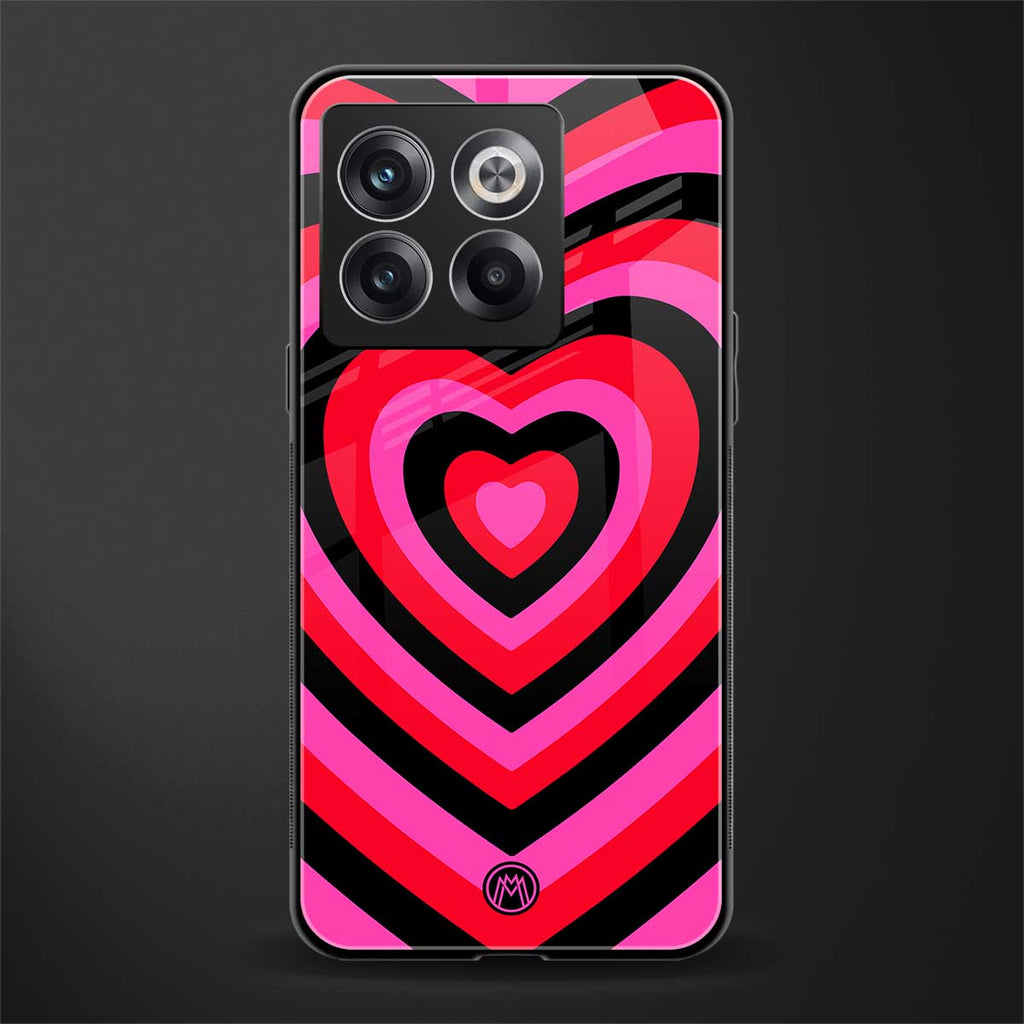 y2k black pink hearts aesthetic back phone cover | glass case for oneplus 10t