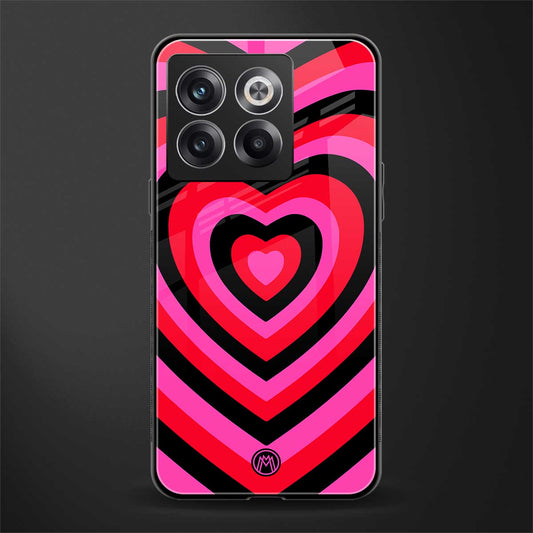 y2k black pink hearts aesthetic back phone cover | glass case for oneplus 10t