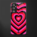 y2k black pink hearts aesthetic back phone cover | glass case for samsung galaxy f23 5g