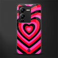 y2k black pink hearts aesthetic back phone cover | glass case for vivo v25 pro 5g