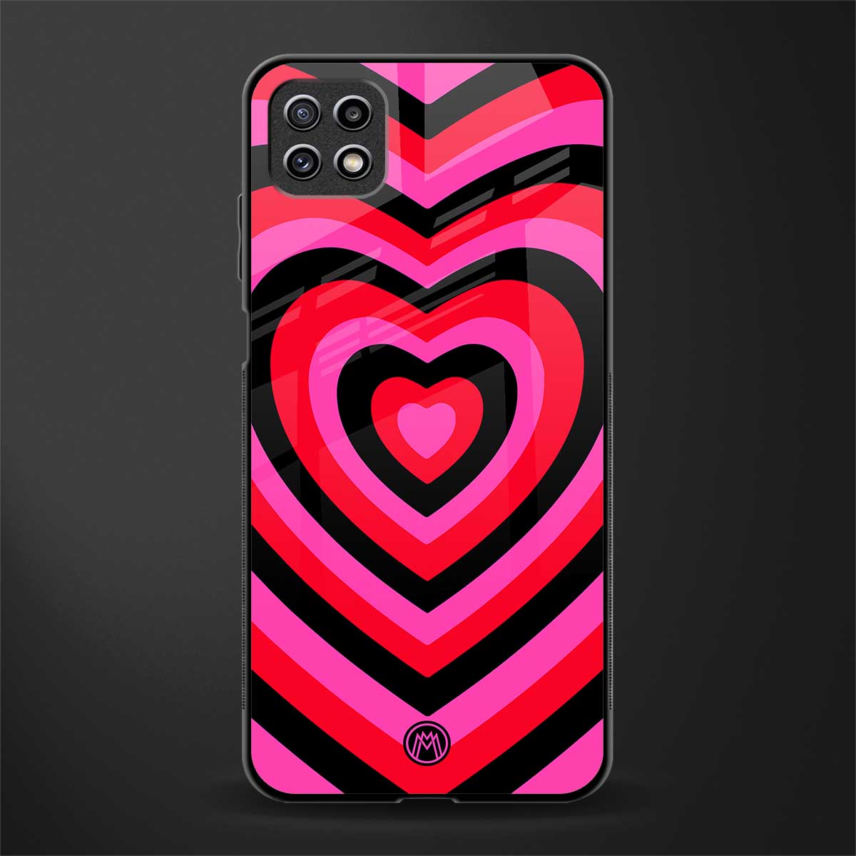 y2k black pink hearts aesthetic back phone cover | glass case for samsung galaxy f42