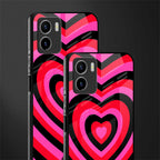 y2k black pink hearts aesthetic back phone cover | glass case for vivo y72