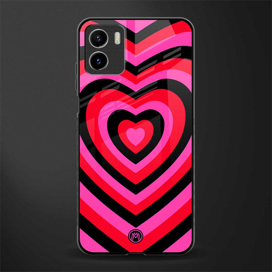 y2k black pink hearts aesthetic back phone cover | glass case for vivo y72