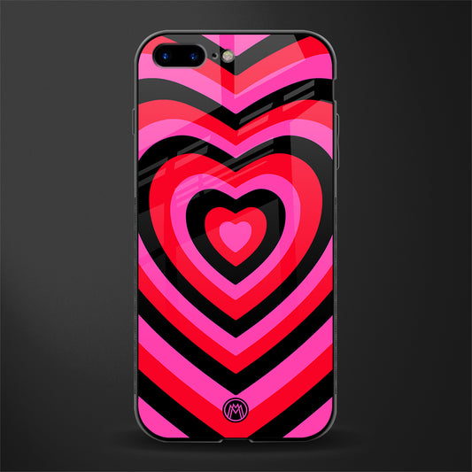y2k black pink hearts aesthetic glass case for iphone 8 plus image