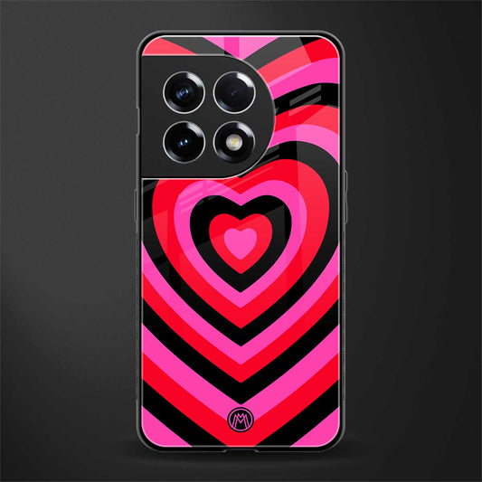y2k black pink hearts aesthetic back phone cover | glass case for oneplus 11r