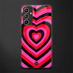 y2k black pink hearts aesthetic back phone cover | glass case for samsung galaxy a54 5g