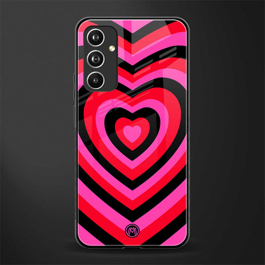 y2k black pink hearts aesthetic back phone cover | glass case for samsung galaxy a54 5g