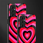 y2k black pink hearts aesthetic back phone cover | glass case for samsung galaxy a14 5g