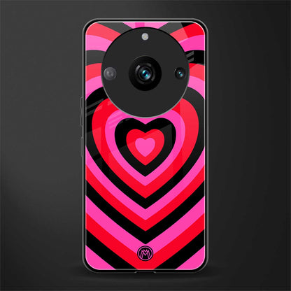 y2k black pink hearts aesthetic back phone cover | glass case for realme 11 pro 5g