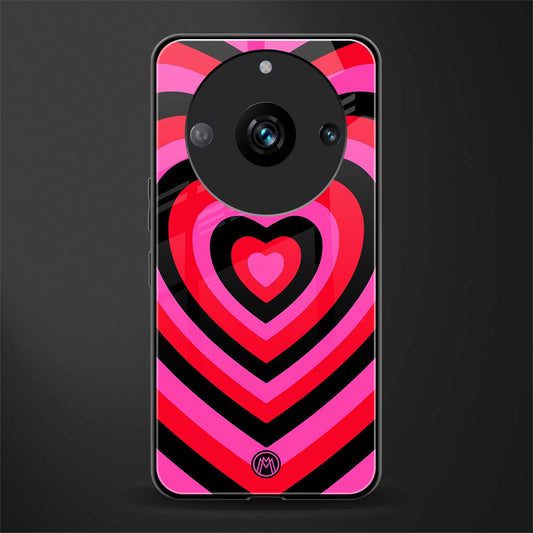 y2k black pink hearts aesthetic back phone cover | glass case for realme 11 pro 5g