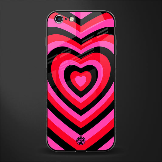 y2k black pink hearts aesthetic glass case for iphone 6s plus image