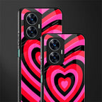 y2k black pink hearts aesthetic back phone cover | glass case for realme c55