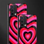 y2k black pink hearts aesthetic back phone cover | glass case for oppo a74 4g