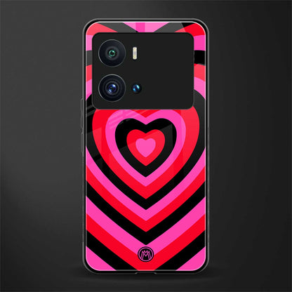 y2k black pink hearts aesthetic back phone cover | glass case for iQOO 9 Pro
