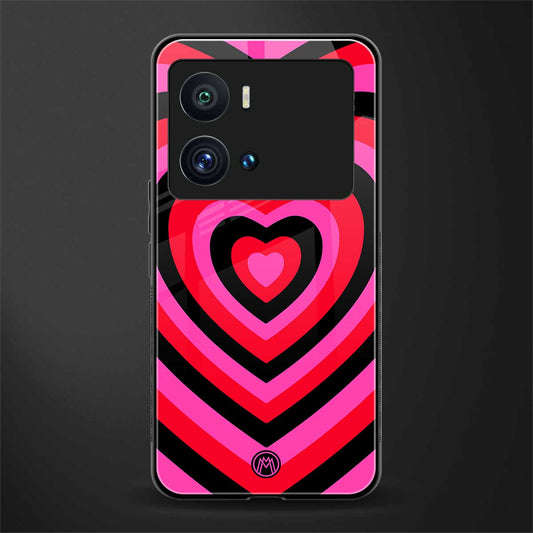 y2k black pink hearts aesthetic back phone cover | glass case for iQOO 9 Pro