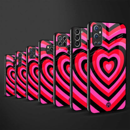 y2k black pink hearts aesthetic back phone cover | glass case for vivo y16