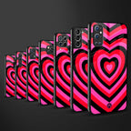 y2k black pink hearts aesthetic glass case for oppo reno6 pro 5g image-3