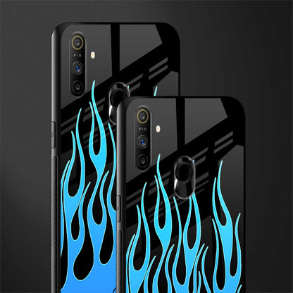 y2k blue flames glass case for realme narzo 20a image-2