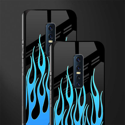 y2k blue flames glass case for vivo v17 pro image-2