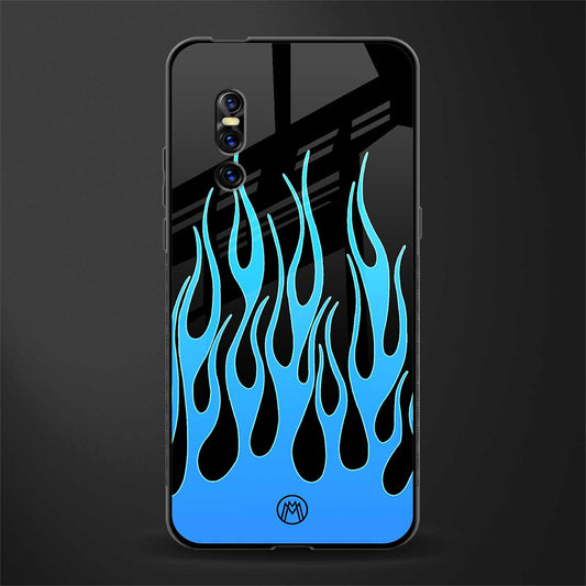 y2k blue flames glass case for vivo v15 pro image