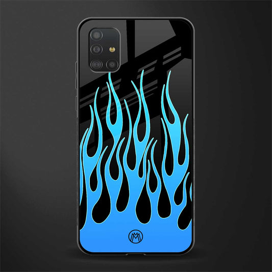 y2k blue flames glass case for samsung galaxy a51 image