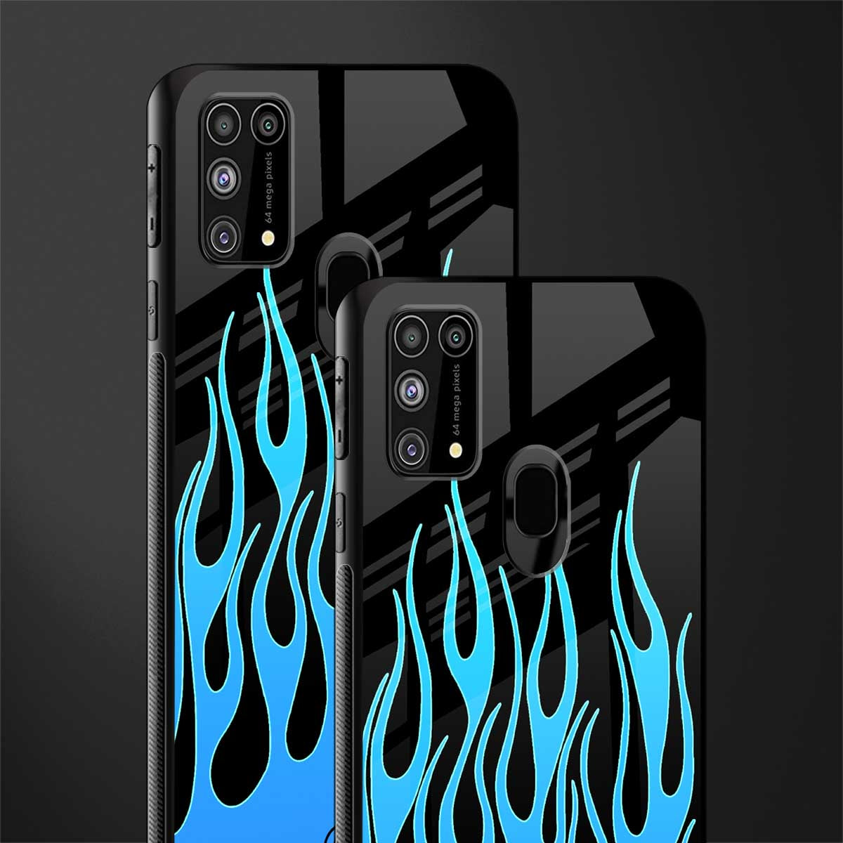 y2k blue flames glass case for samsung galaxy f41 image-2