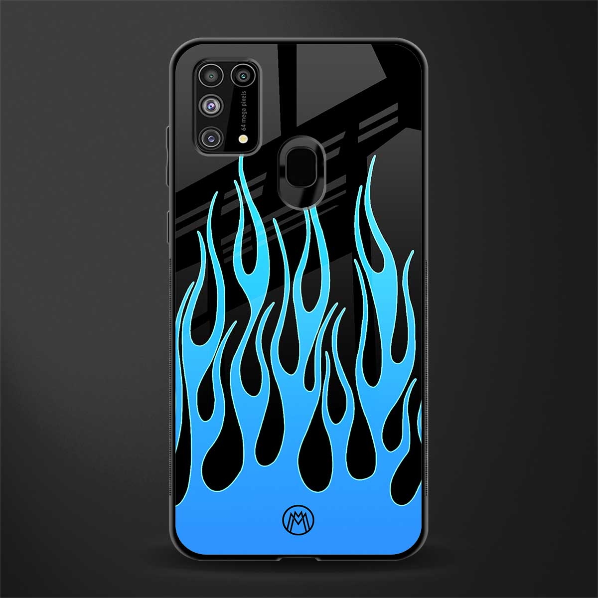 y2k blue flames glass case for samsung galaxy f41 image