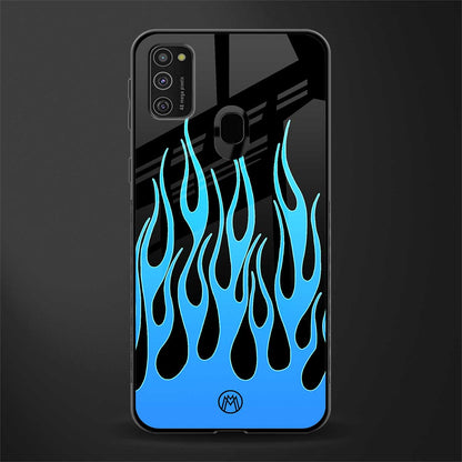 y2k blue flames glass case for samsung galaxy m21 image