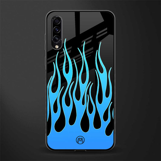 y2k blue flames glass case for samsung galaxy a70 image