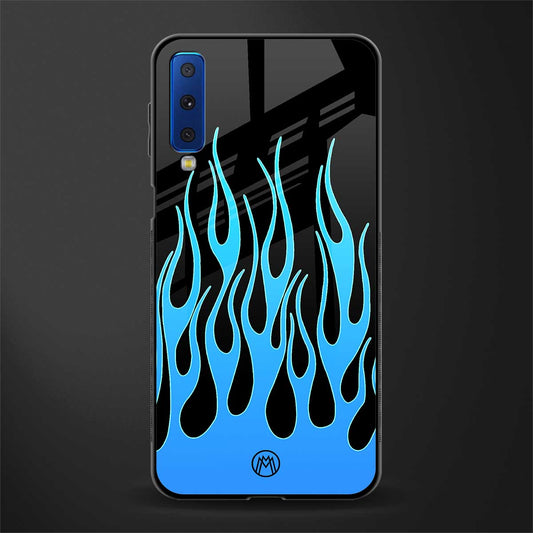 y2k blue flames glass case for samsung galaxy a7 2018 image