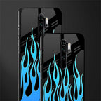 y2k blue flames glass case for redmi note 8 pro image-2