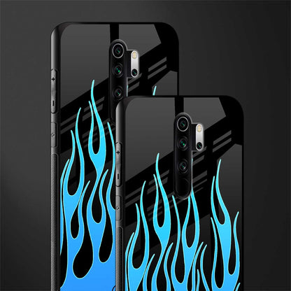 y2k blue flames glass case for redmi note 8 pro image-2