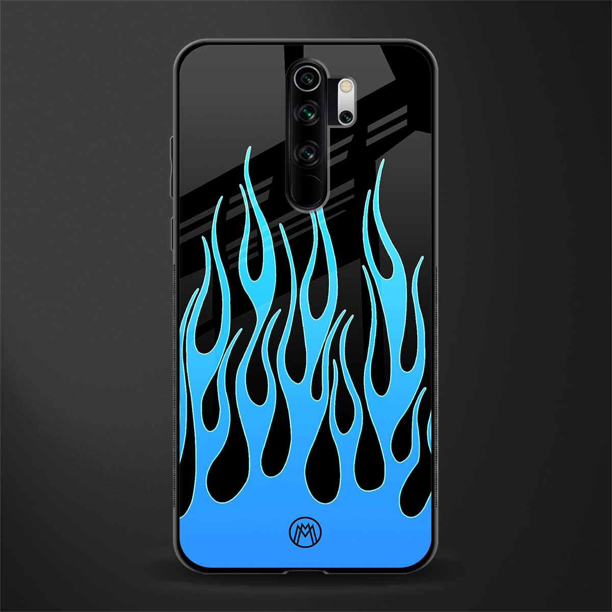 y2k blue flames glass case for redmi note 8 pro image