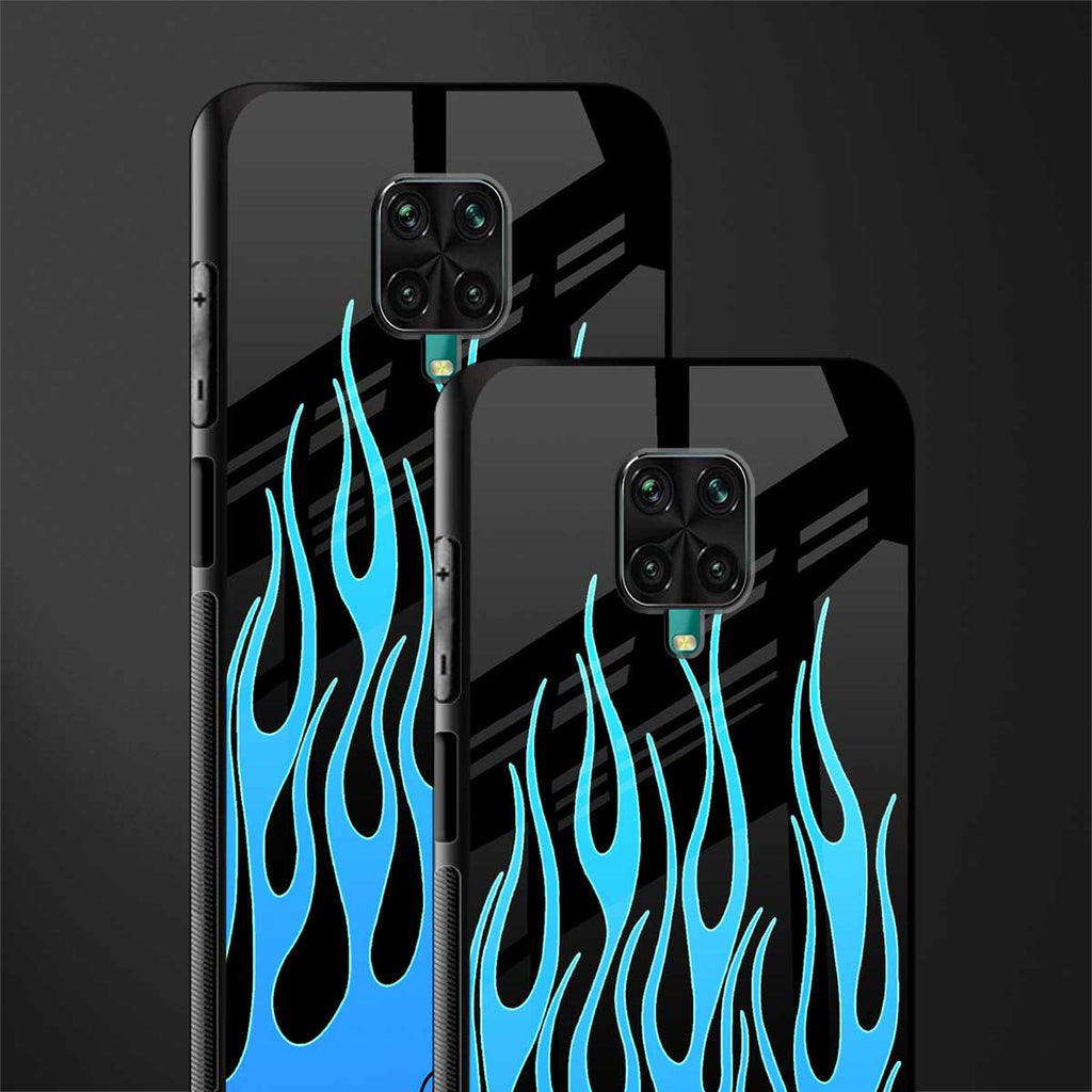 y2k blue flames glass case for poco m2 pro image-2