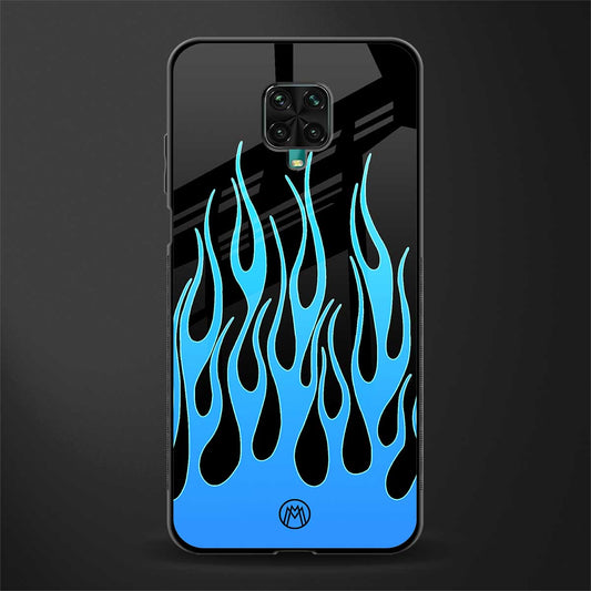 y2k blue flames glass case for poco m2 pro image