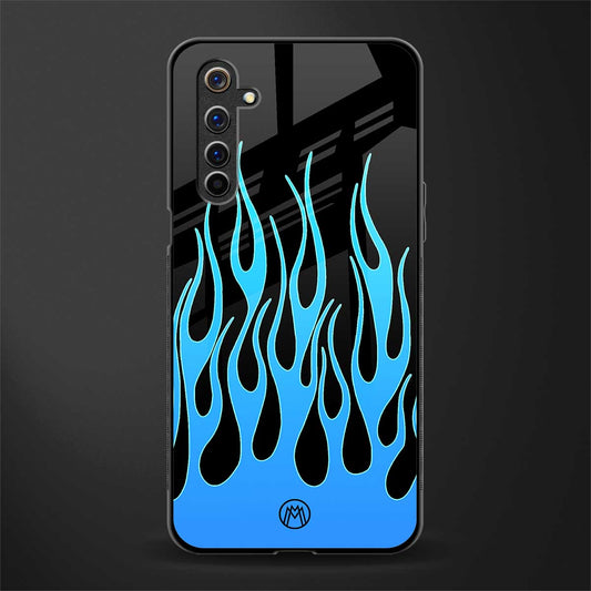 y2k blue flames glass case for realme 6 pro image