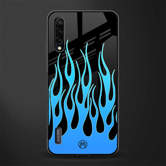 y2k blue flames glass case for mi a3 redmi a3 image