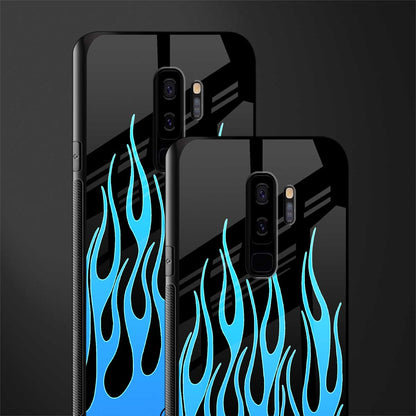 y2k blue flames glass case for samsung galaxy s9 plus image-2