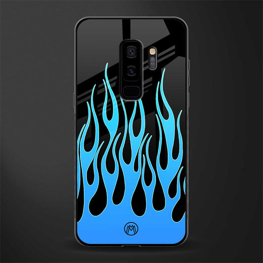 y2k blue flames glass case for samsung galaxy s9 plus image
