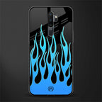 y2k blue flames glass case for oppo a5 2020 image
