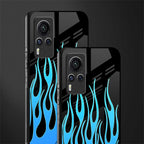 y2k blue flames glass case for vivo x60 pro image-2