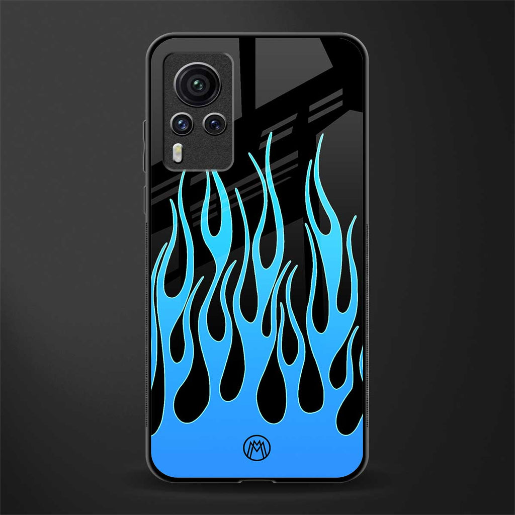 y2k blue flames glass case for vivo x60 pro image