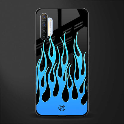 y2k blue flames glass case for realme x2 image