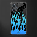 y2k blue flames back phone cover | glass case for realme 9 pro 5g